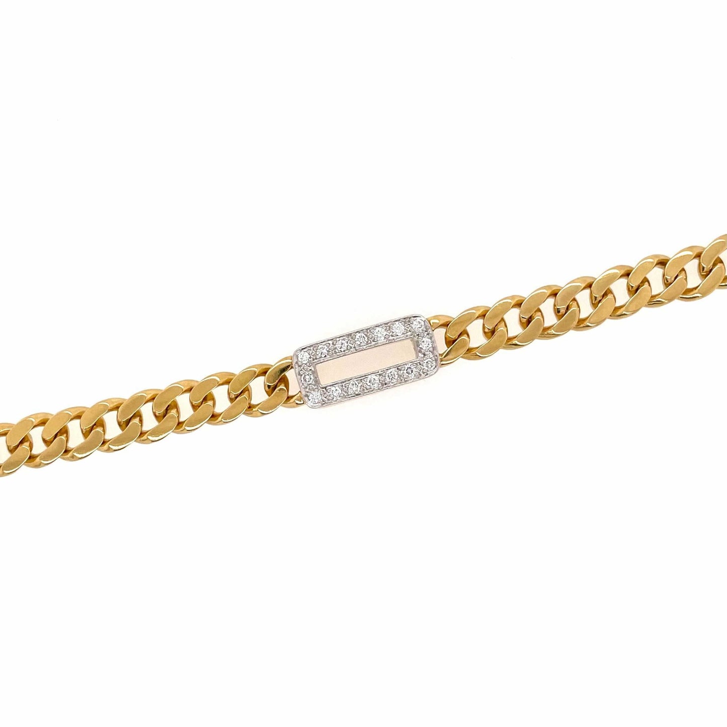 Gold Diamond Curb Link Chain Bracelet