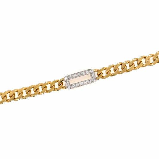 Gold Diamond Curb Link Chain Bracelet