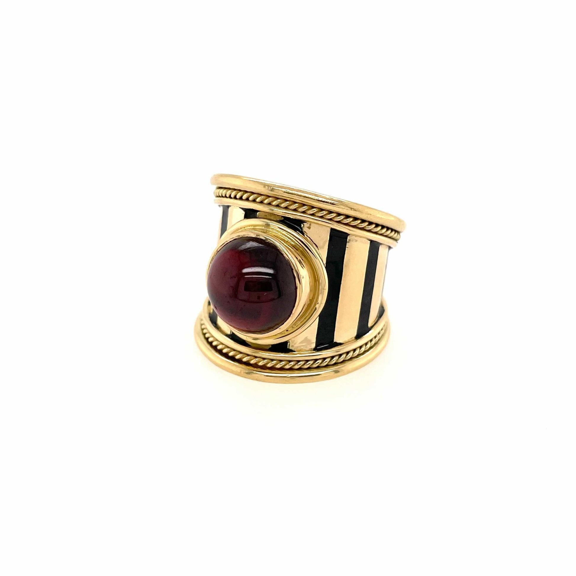 Elizabeth Gage Garnet Enamel Ring