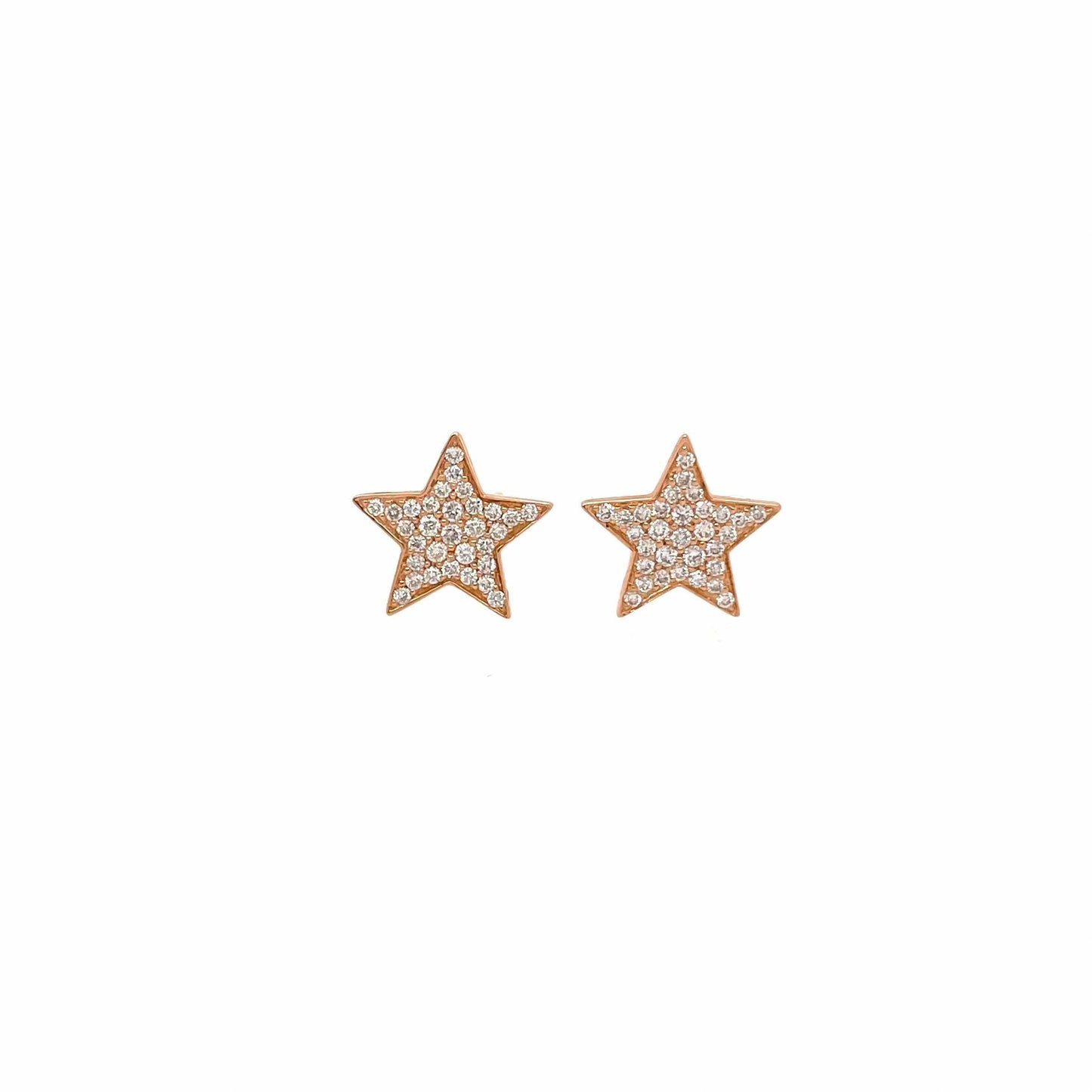 Rose Gold Diamond Star Earrings