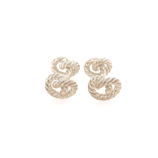 Hermes Silver Sailors Knot Cufflinks