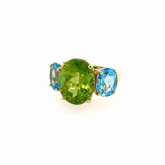 Peridot Blue Topaz Ring