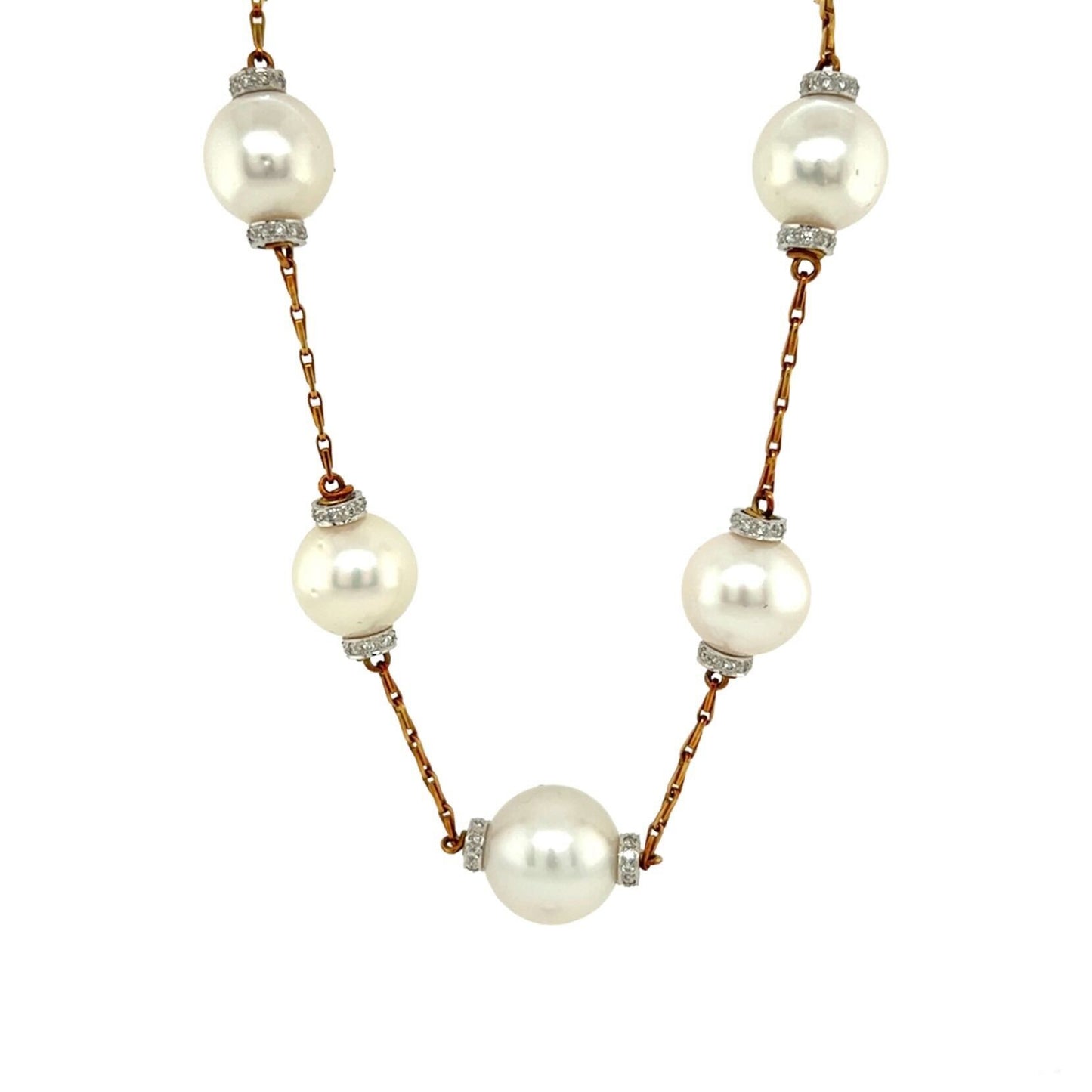 South Sea Pearl Diamond Chain Necklace