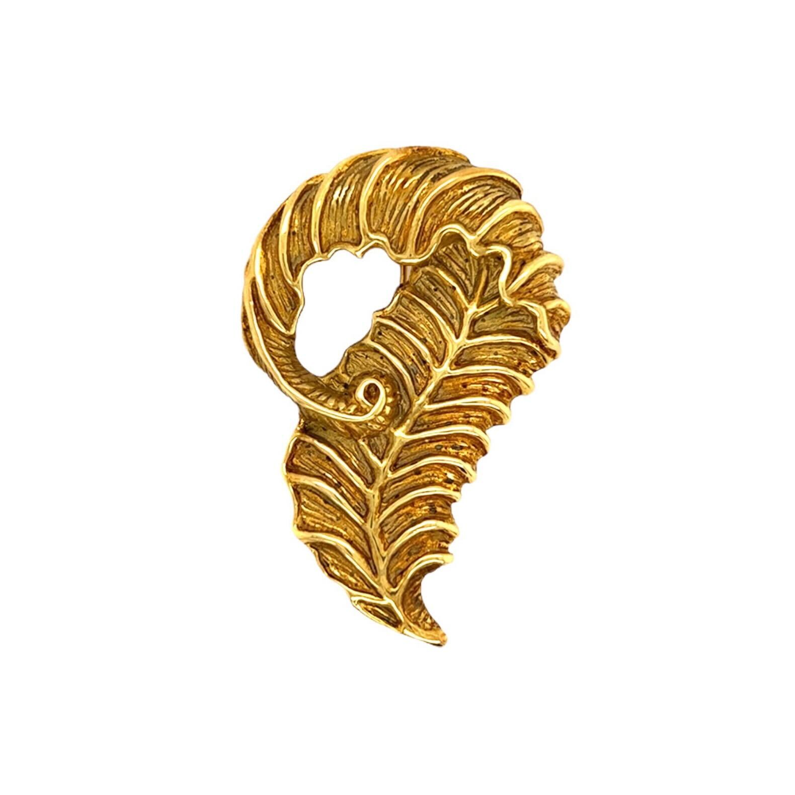 Janet Yaseen Gold Plume Brooch