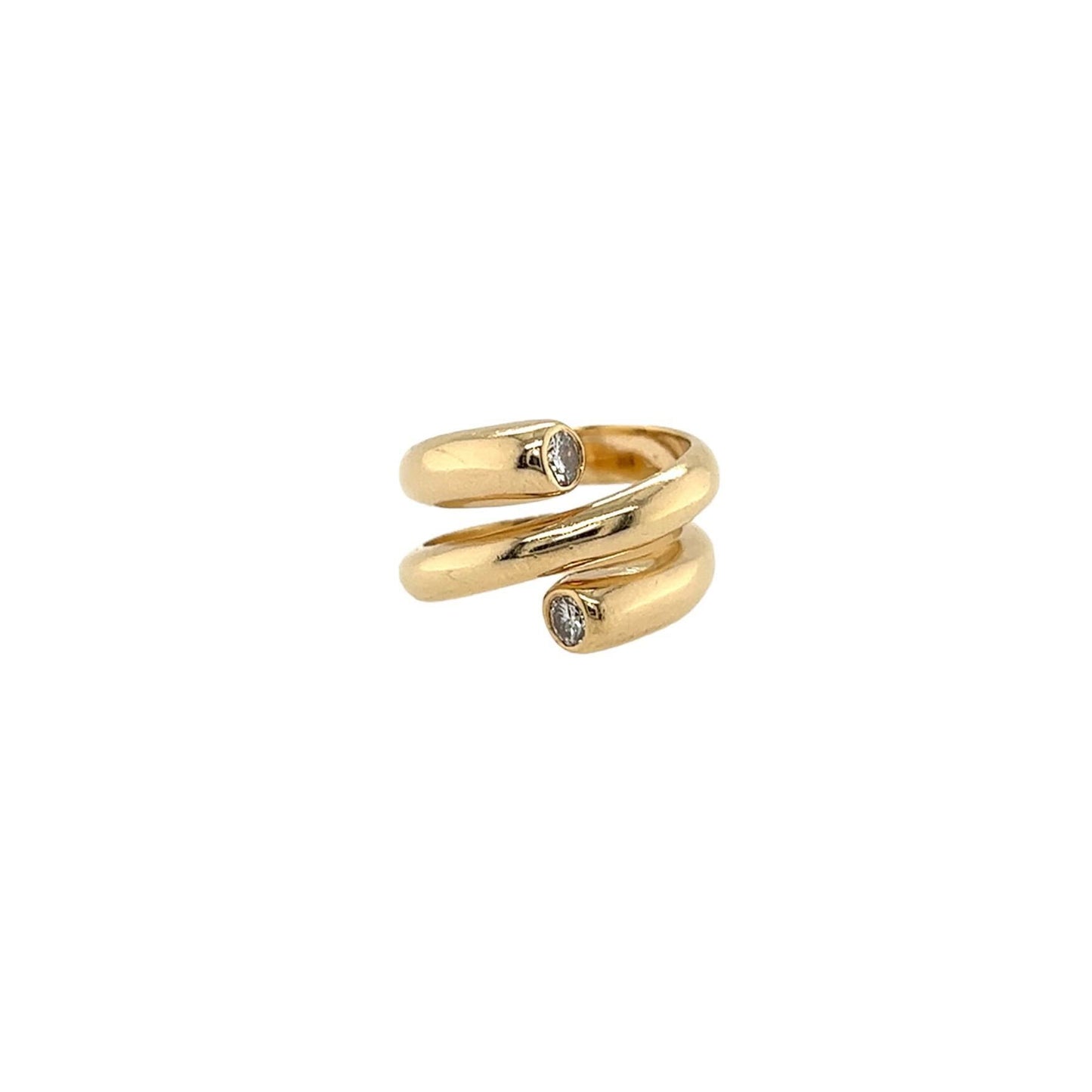 Gold Diamond Bypass Ring