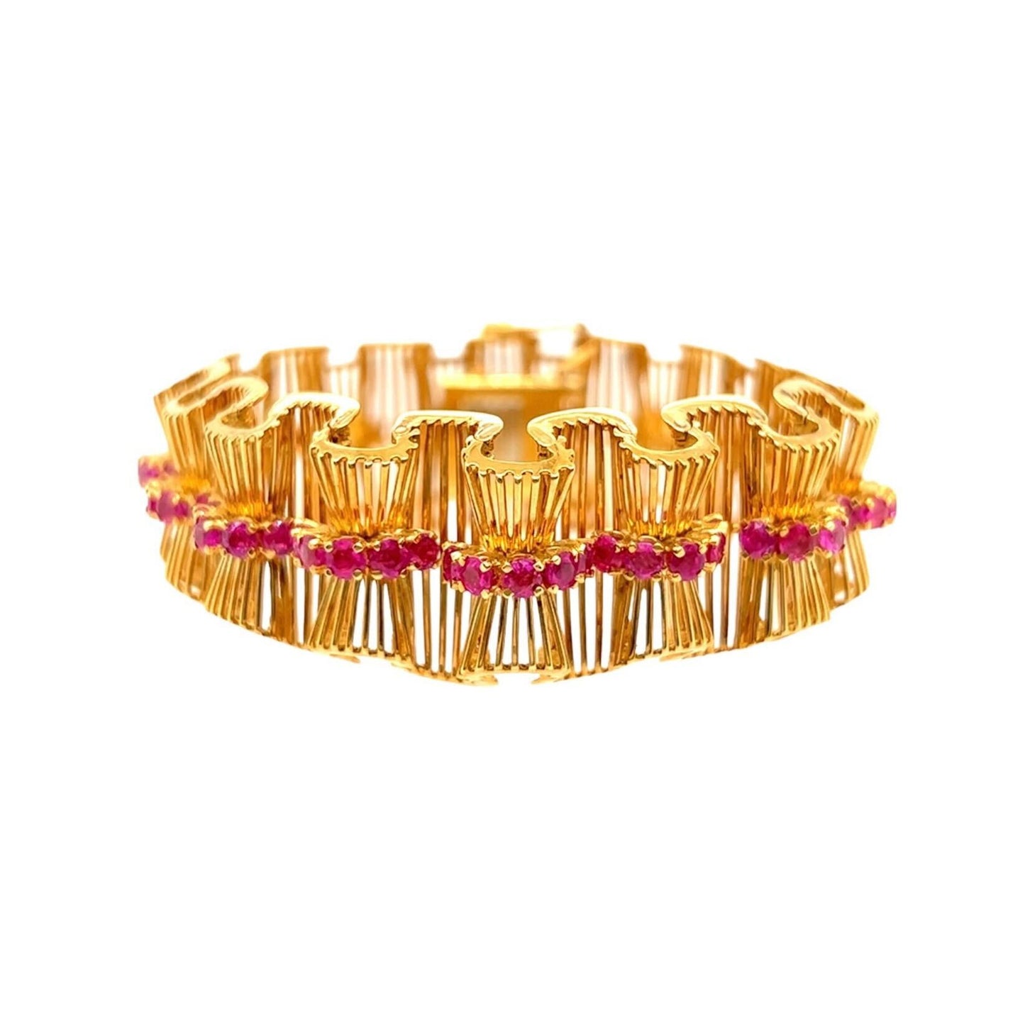 1960s Tiffany Gold Ruby Ribbon Bracelet