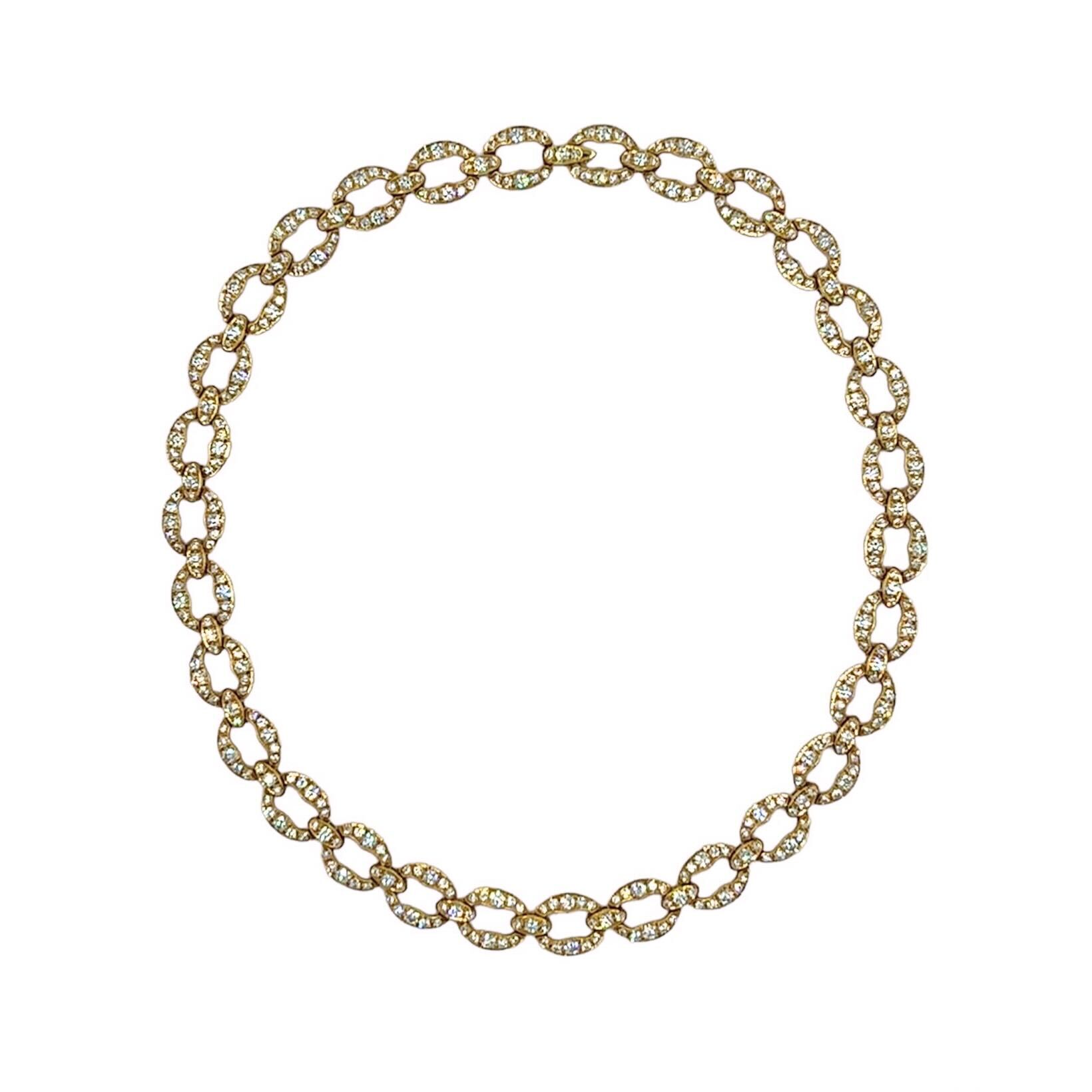 Tiffany Gold Diamond Oval Link Necklace