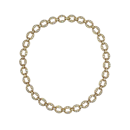 Tiffany Gold Diamond Oval Link Necklace