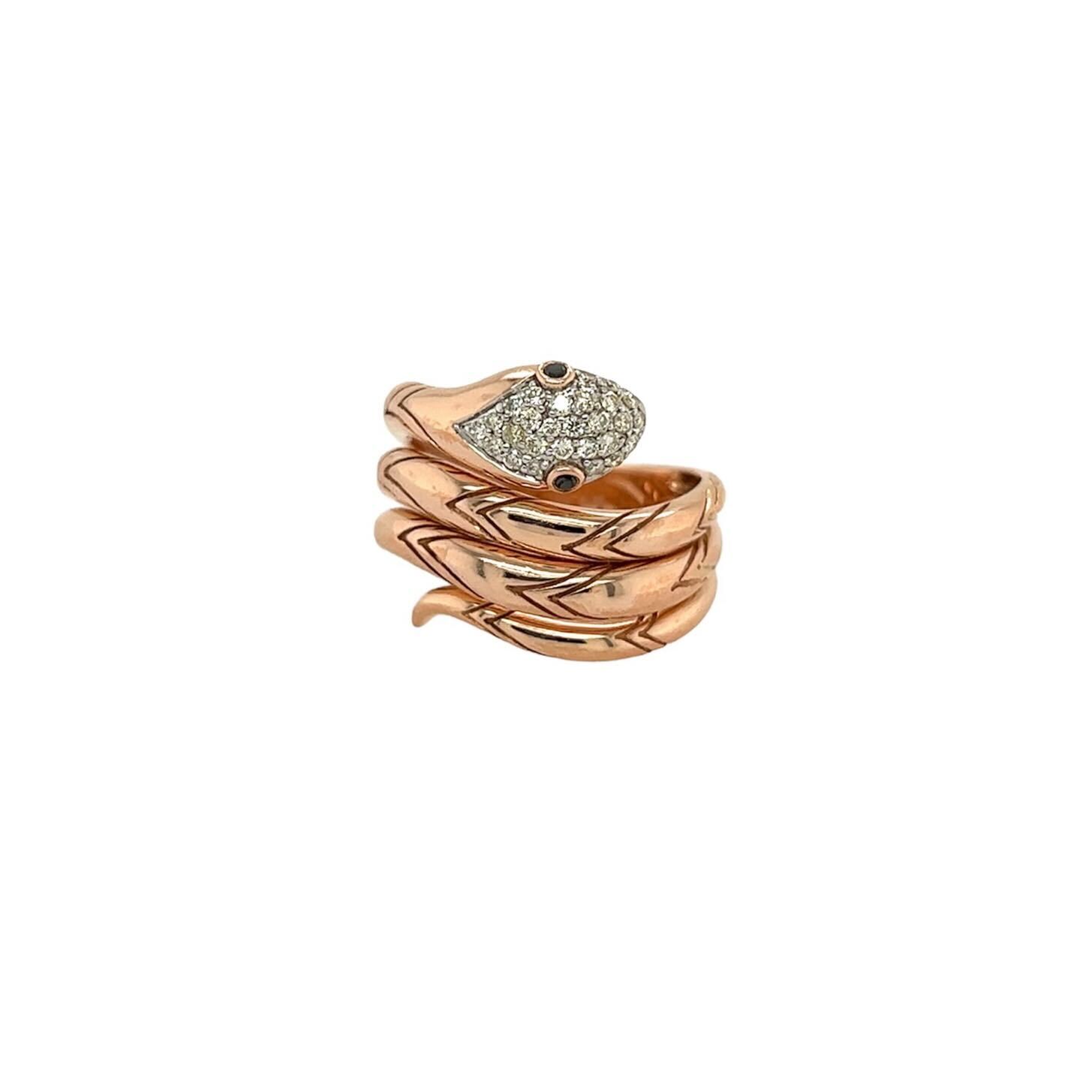 Rose Gold Diamond Snake Ring