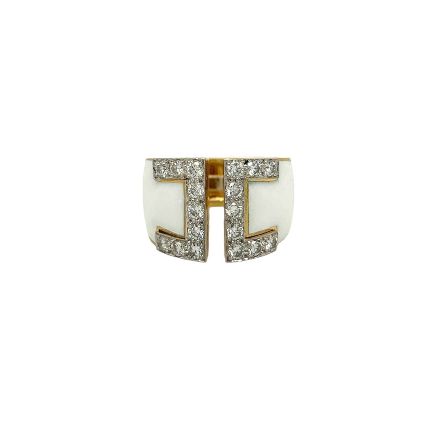 David Webb "Gap" Enamel Diamond Ring