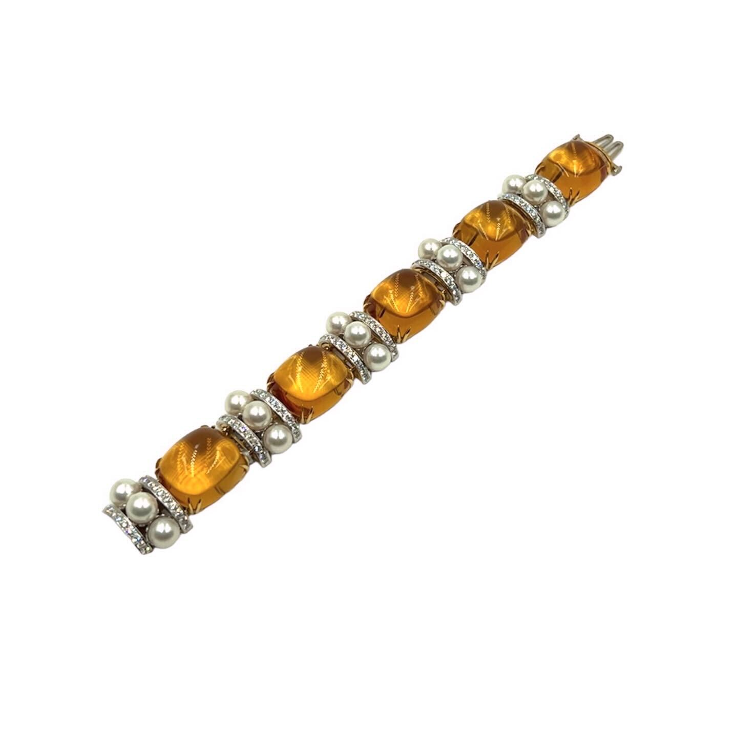 Seaman Schepps Citrine Pearl Diamond Bracelet