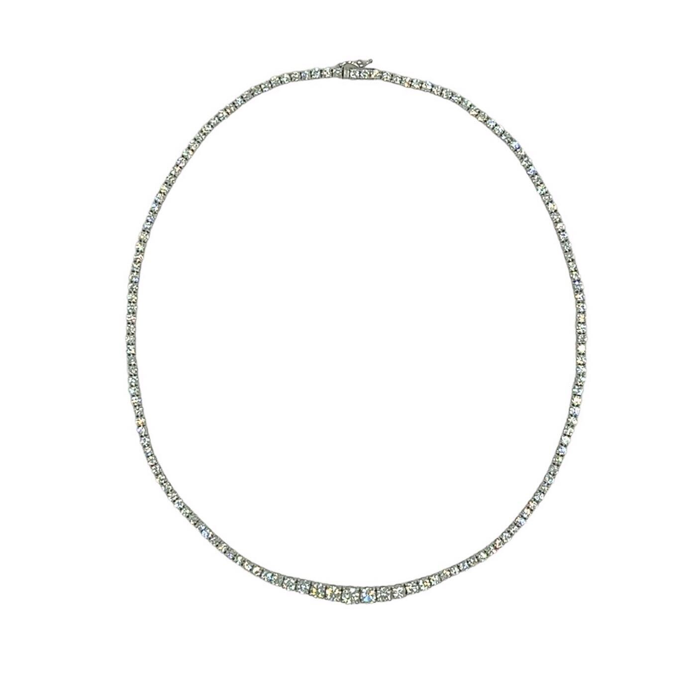 White Gold Diamond Line Necklace