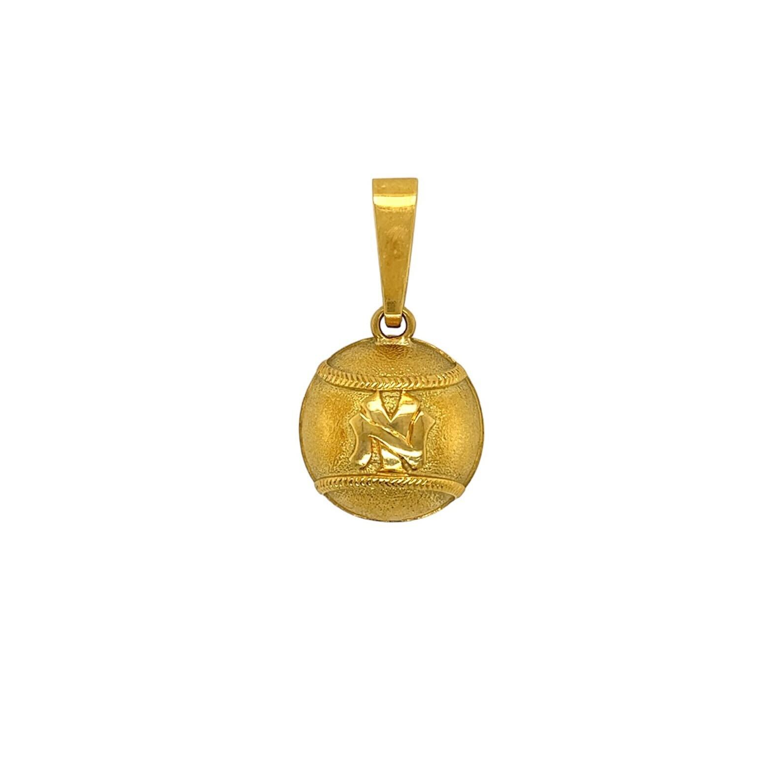 New York Yankees Gold Baseball Pendant