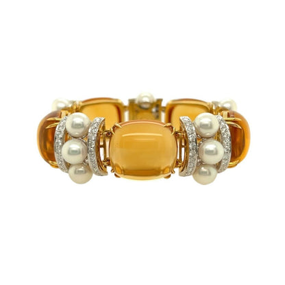 Seaman Schepps Citrine Pearl Diamond Bracelet