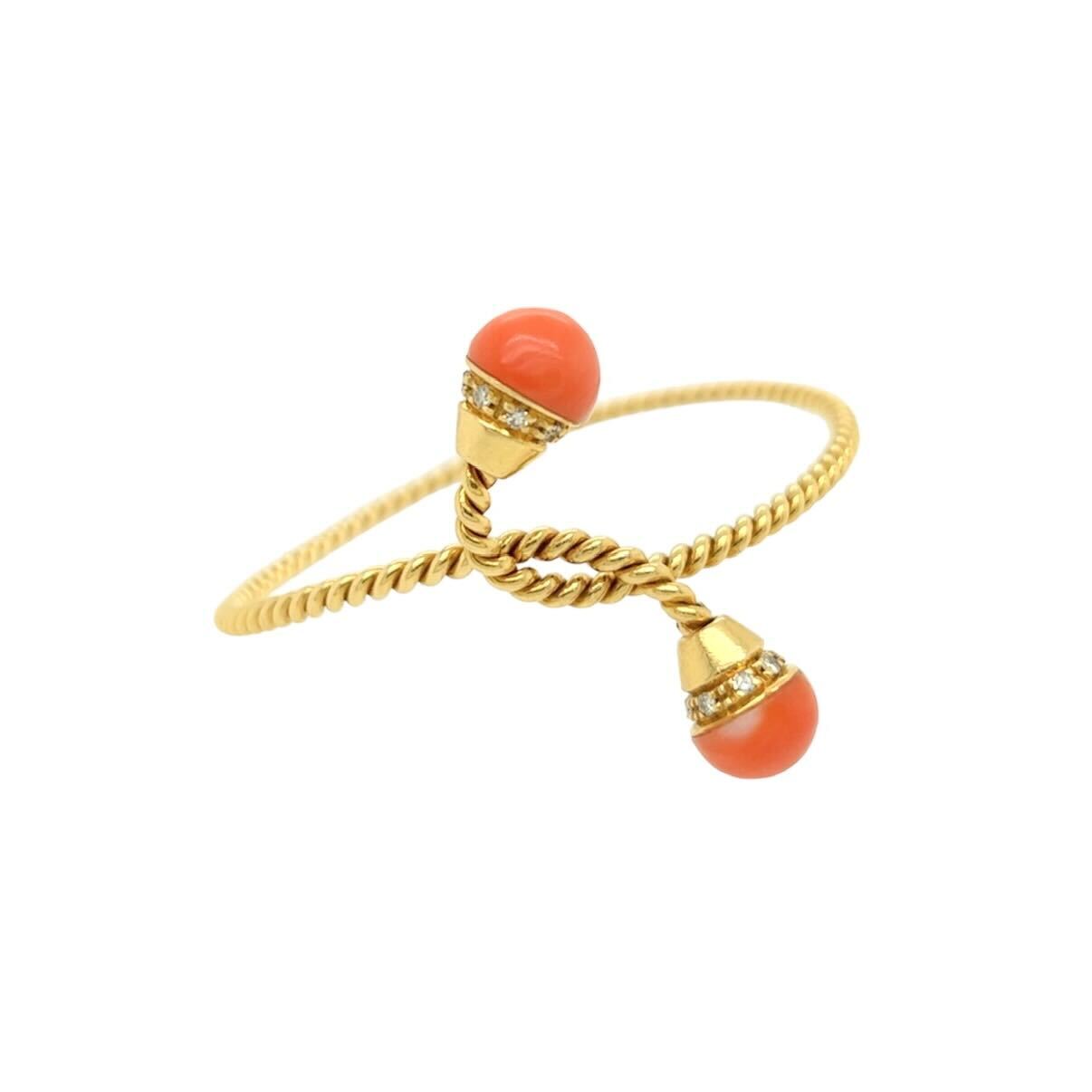 Van Cleef Coral Diamond Ropework Bracelet