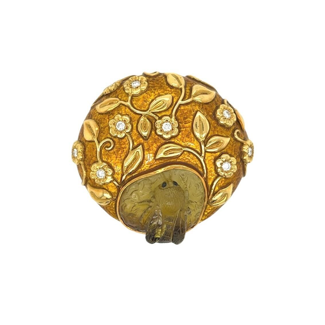 Elizabeth Gage Honeybee Enamel Brooch