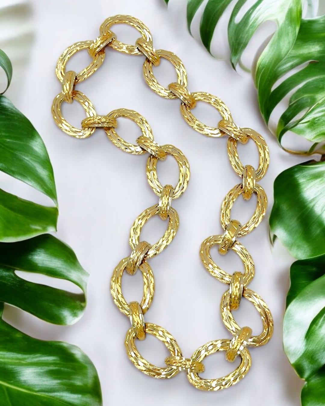 Gold Braided Oval Link Convertible Necklace