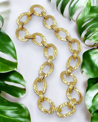 Gold Braided Oval Link Convertible Necklace