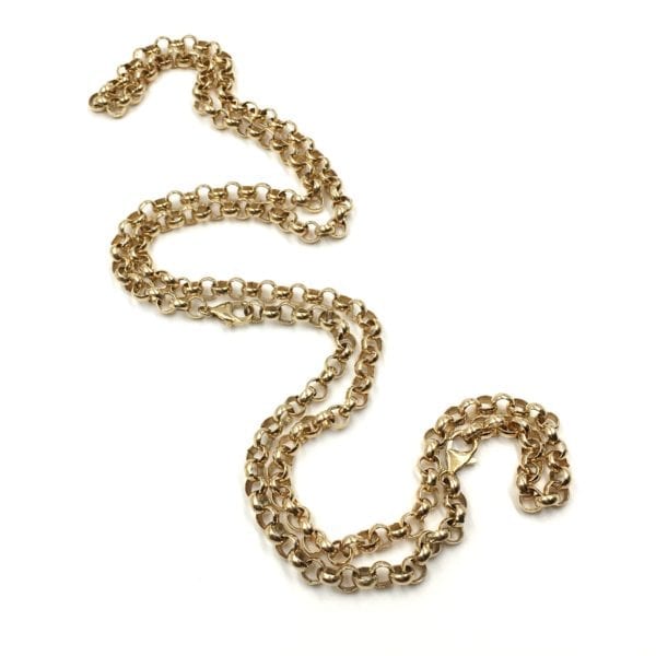 Gold Round Link Chain Necklace