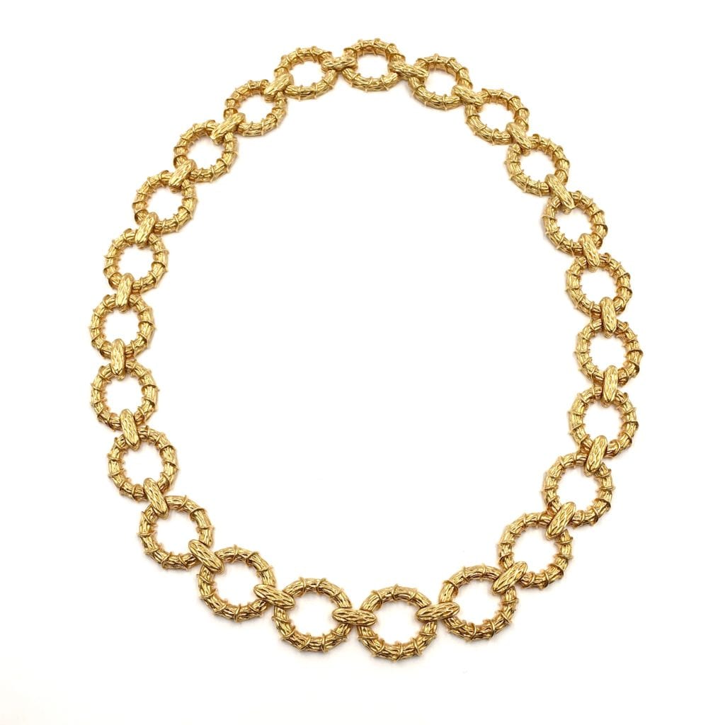 Gold Textured Oval Link Necklace | $0 CDB Jewelry