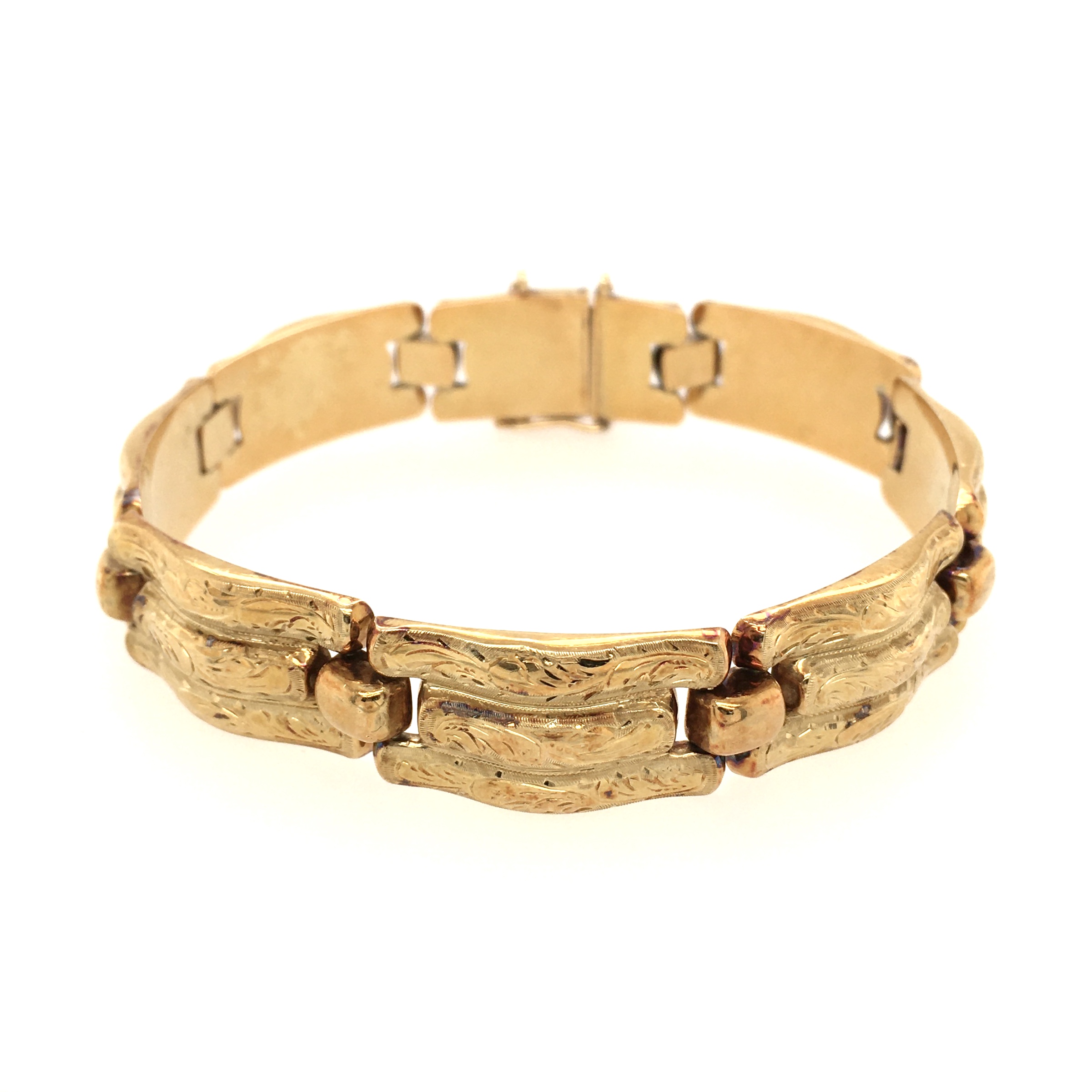 Gold Engraved Link Bracelet | $0 CDB Jewelry