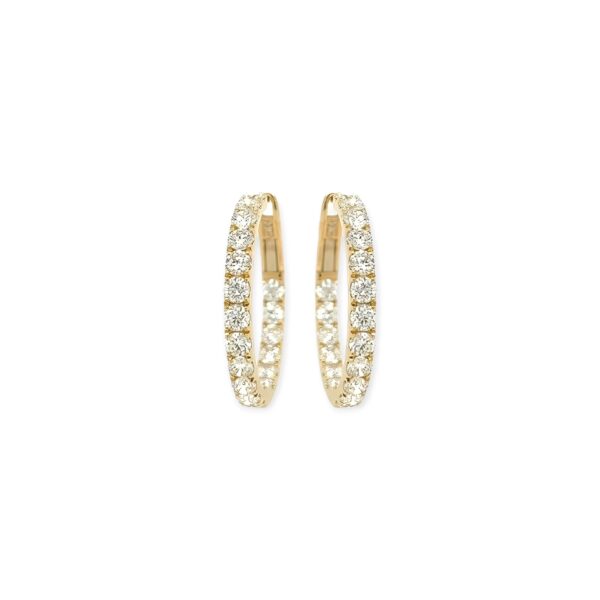Medium Gold Diamond "In and Out" Earrings
