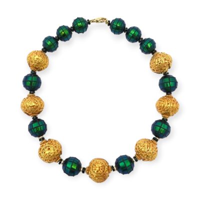 Lotus Arts de Vivre Scarab Shell Gold Bead Necklace