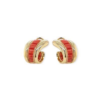 Verdura Coral Gold Earrings