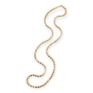 Long Gold Disc Link Necklace