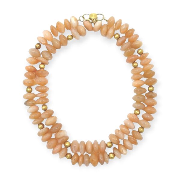 Orange Moonstone Bead Necklace