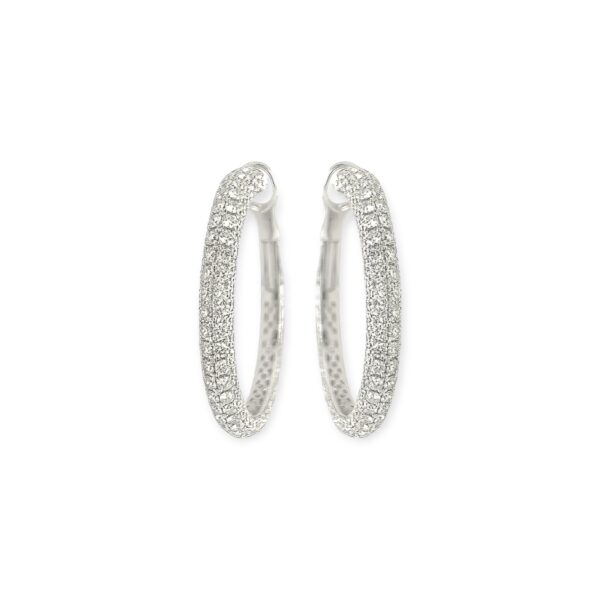 Roberto Coin Pavé Diamond Hoop Earrings