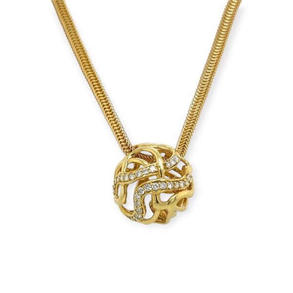 Jose Hess Gold Diamond Abstract Sphere Necklace